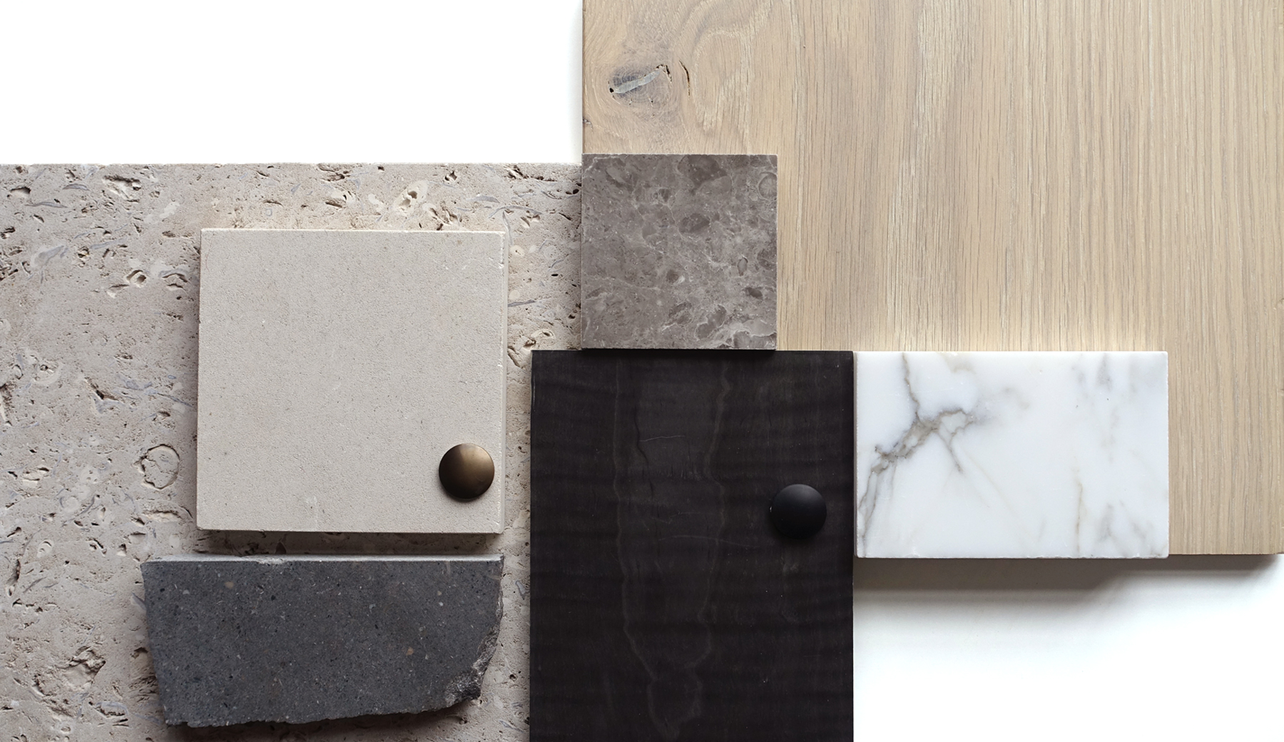 Palette of materials for new gym building. 