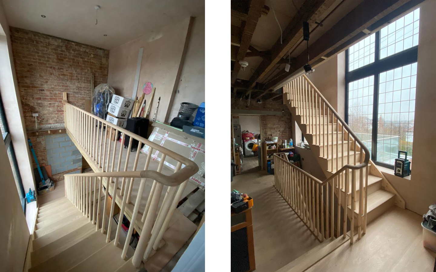 Oak staircase installation